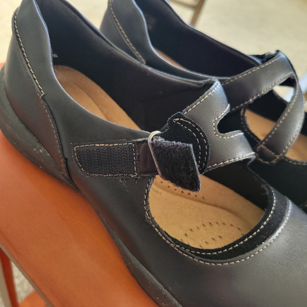 Clarks Collection Womens 8.5 M Black Roseville Jane Adjustable ZStrap Mary Jane - Picture 7 of 9